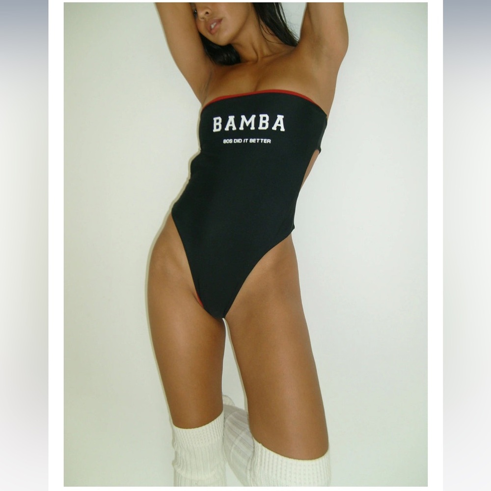 NEW Bamba Swim Icon Reversible tube top thong one piece swimsuit bathing suit XS - Picture 6 of 17
